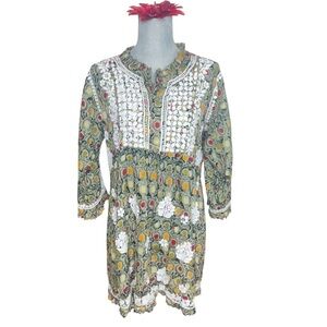 Boho Floral
Embroidered Tunic
Top | Olive Green
Multicolor | Peasant
Style M/L